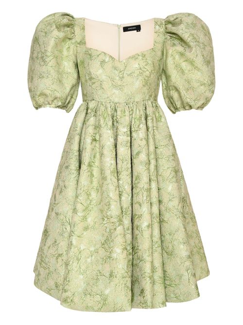 Puff-sleeve dress - Green