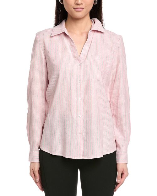 Y-Neck Button Front Tunic