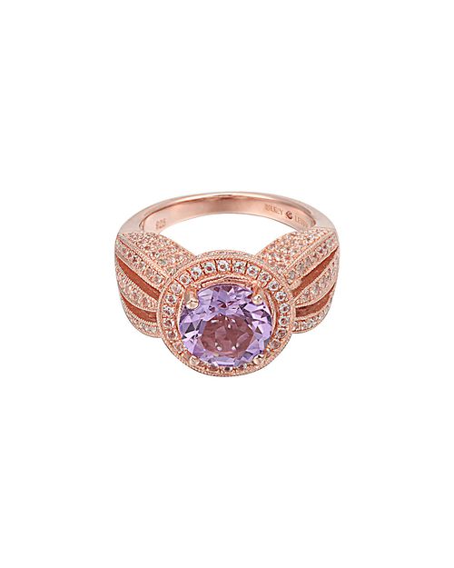 Silver 4.37 ct. tw. Purple Amethyst & White Topaz Ring
