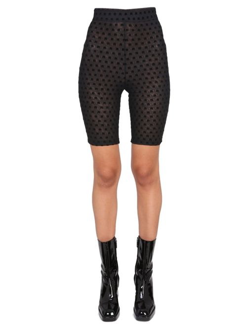 Black Polyester Logo Shorts