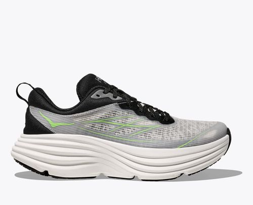HOKA Stealth/Tech Bondi 8 Caged Shoes in White/Tart Apple