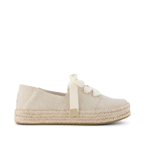 Women's Carolina Lace-Up Espadrille Champagne Glimmer Canvas