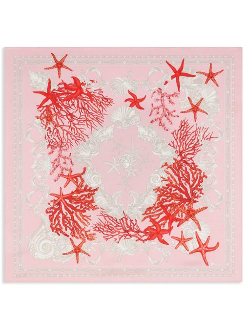 Medusa Head-motif silk scarf - Pink