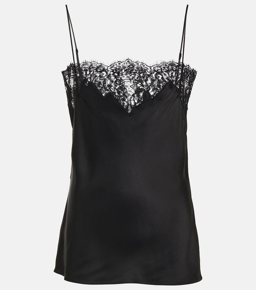 Satin and lace tank top
