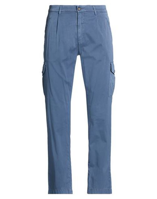 Man Pants Slate blue Size 34 Cotton, Silk, Elastane