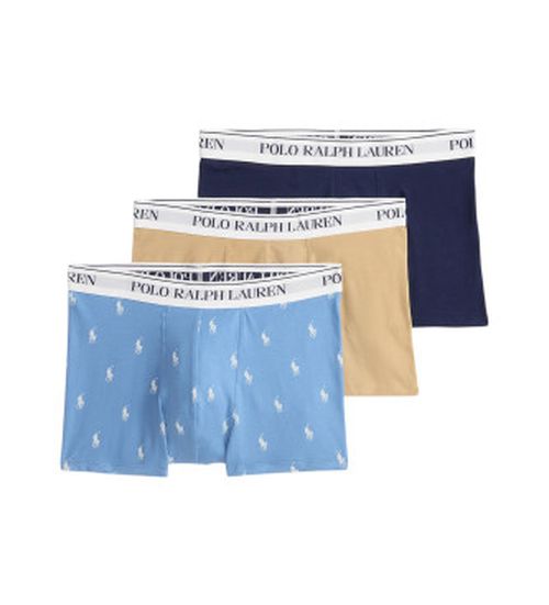 Polo Ralph Lauren for man. 714830299169 Pack of 3 classic blue, brown, navy cotton boxers (L), Homewear, Multicolor