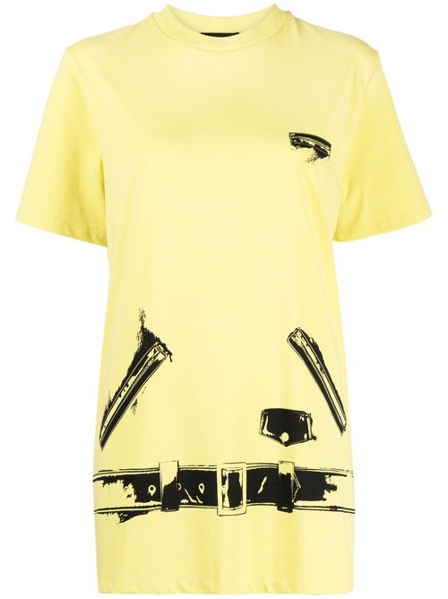 Graphic-print short-sleeve T-shirt - Yellow