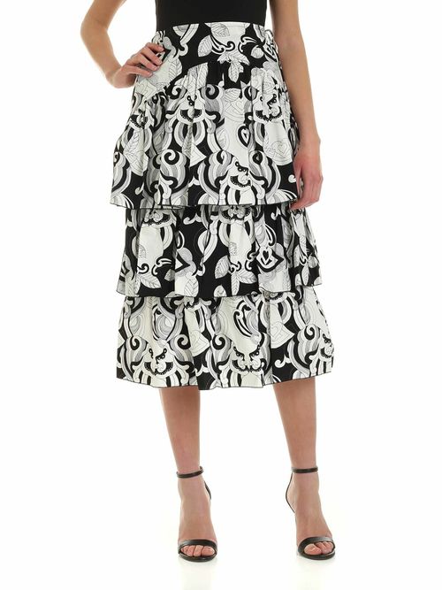 Ruffles skirt in black and white
