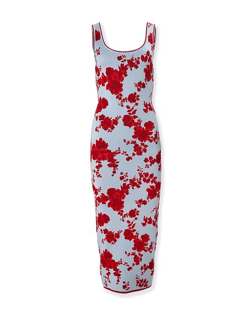 Silk Sleeveless Scoop Neck Midi Dress