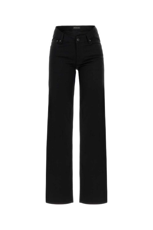 Wide-Leg Cotton Jeans — Black