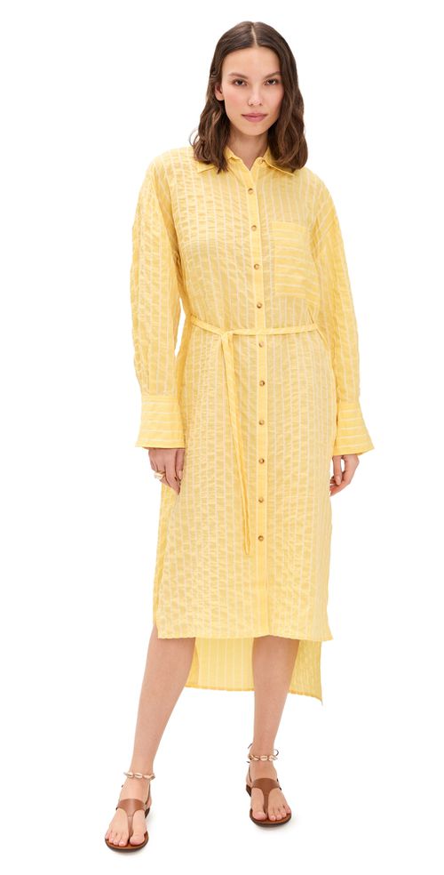 Tie Front Shirt Dress BUTTER STRIPE