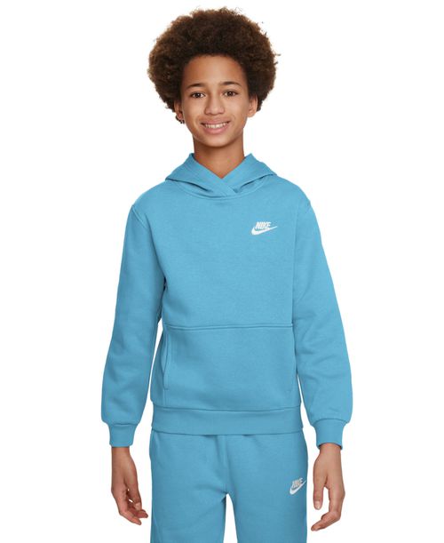 Sportswear Big Kids Club Fleece Pullover Hoodie - Aqrblu/whi