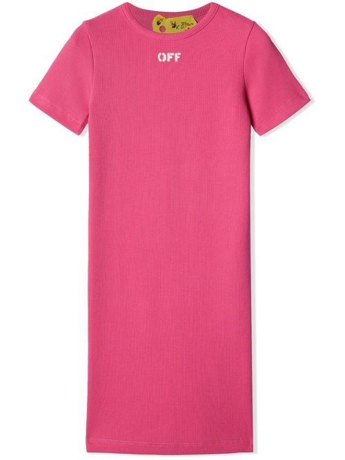 Logo-print T-shirt dress - Pink