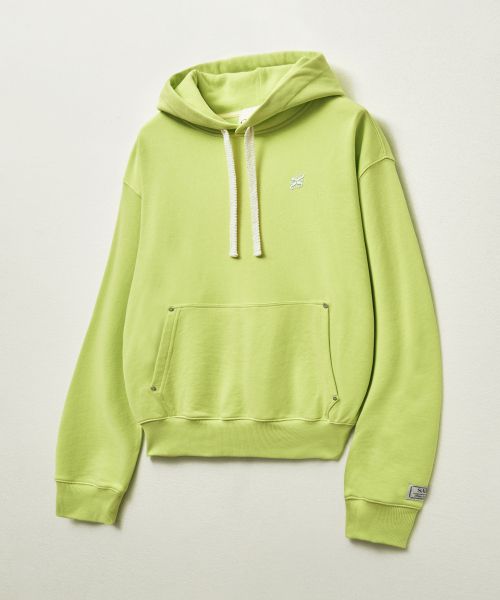 satur Classic small logo rivet hood neon yellow 