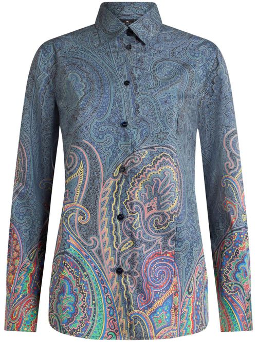 Paisley-print shirt - Blue