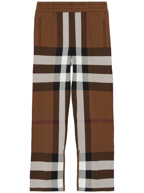 Check-print track pants - Brown