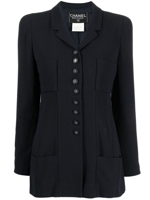 1996 pre-owned logo-buttons blazer - Blue