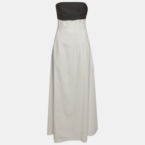 White/black Cotton Strapless Marcia Dress
