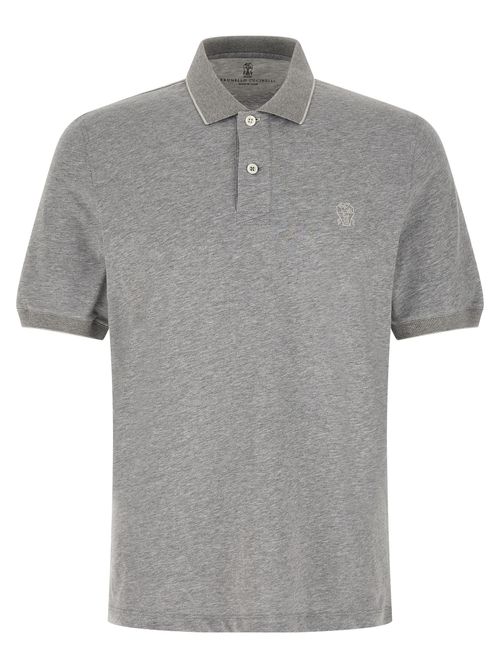 Embroidered Coat of Arms Polo Shirt — Gray