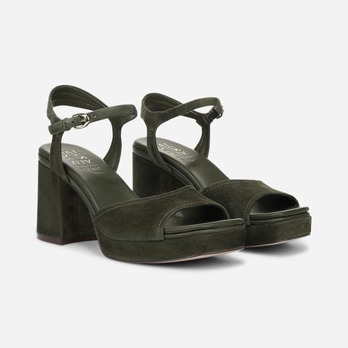 Paige Dress Sandals, Cactus Clay Green Suede Leather