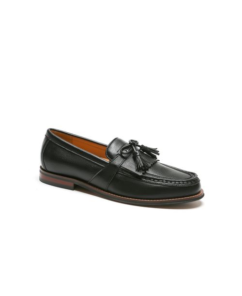 Men's Sohan Kilt Detail Tassel Loafers - Black