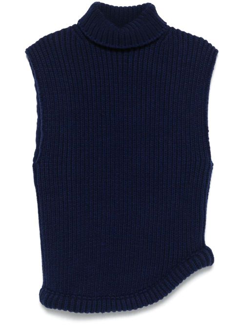 Roll-neck vest - Blue