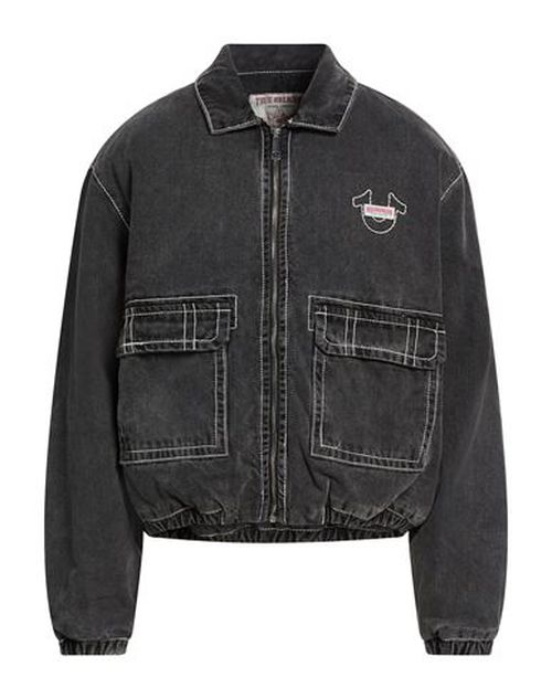 Man Denim outerwear Charcoal Size M Cotton, Polyester