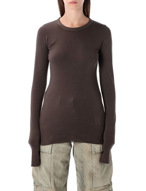 Brown Crewneck Long Sleeves T-Shirt