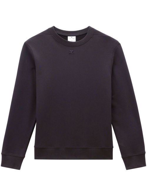 Logo-embroidered fleece sweatshirt - Black