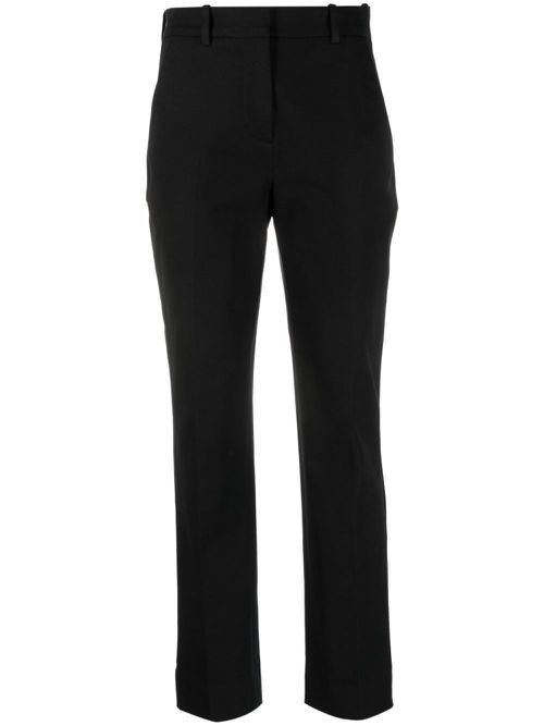 Cropped gabardine trousers - Black