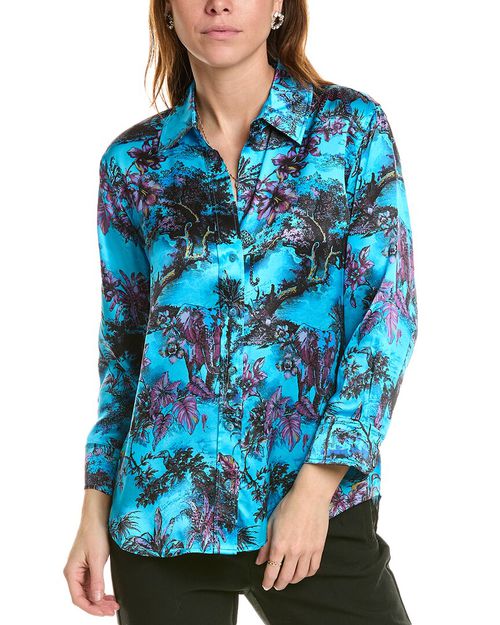 Dani 3/4-Sleeve Silk Blouse