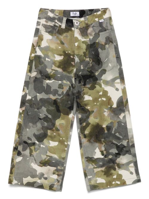 Camouflage-print trousers - Green