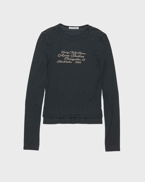 Acne Studios T-shirt Long Sleeve Layered Black