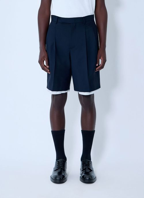 Wool-and-mohair Shorts - Man Shorts Blue It