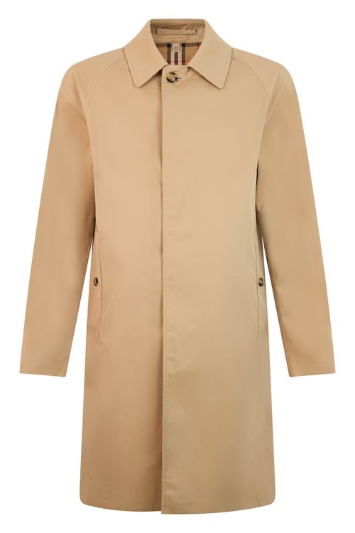 Men's Classic Trench Coat with Button-Front Design
