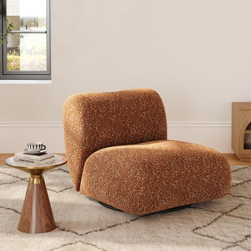 Fauteuil d'appoint pivotant moderne 17" en bouclé performance