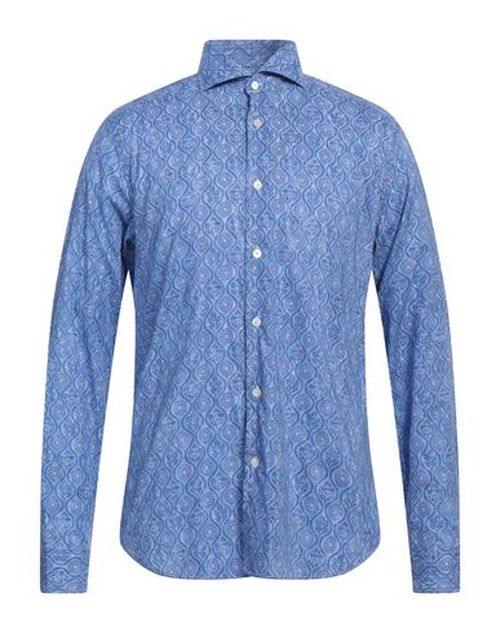 Fedeli Man Shirt Light blue Size 15 Cotton, Elastane