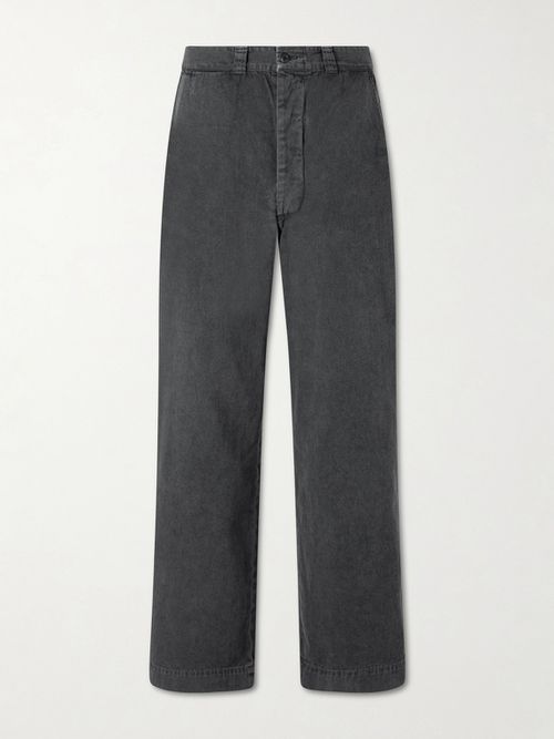 Straight-Leg Cotton-Twill Trousers