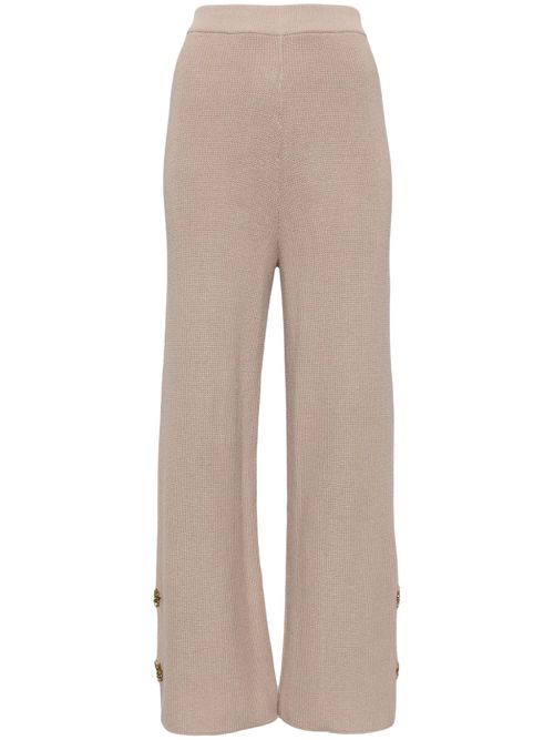 Straight-leg knitted trousers - Brown