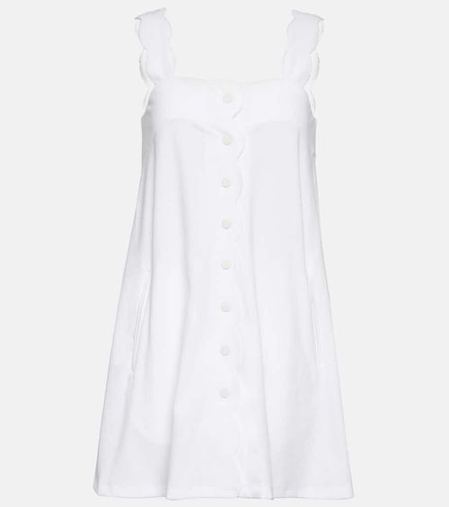 Marysia Scalloped cotton blend minidress