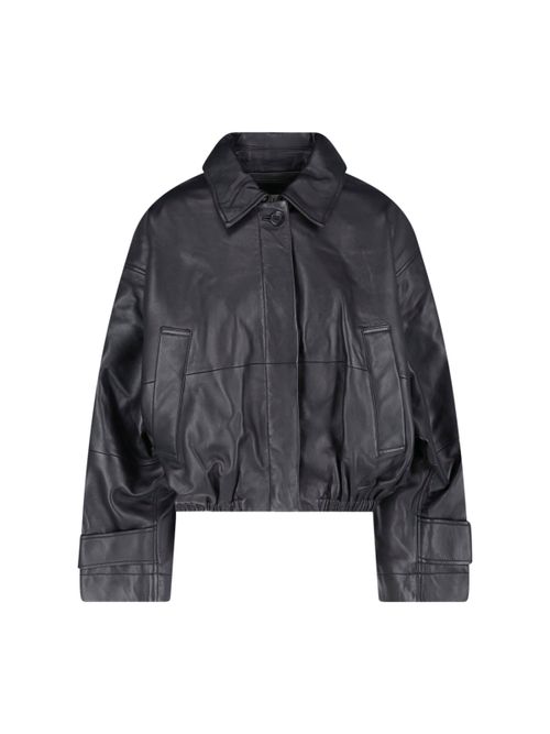 Lamb Leather Cropped Jacket