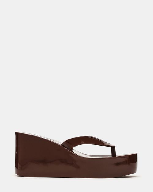 Steve Madden Women's Jella Thong Sandals - Dark Brown - - Synthetic
