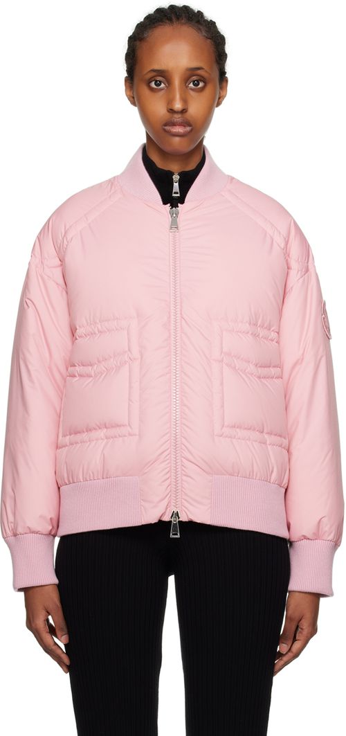 Pink Zucca down bomber jacket