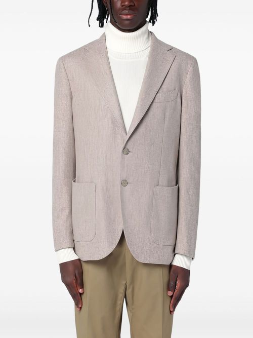 Mélange-effect blazer - Neutrals