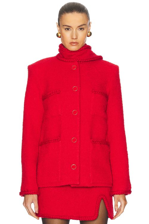 Rowen Rose Short Coat With Pockets in Red - Red.  XS also in