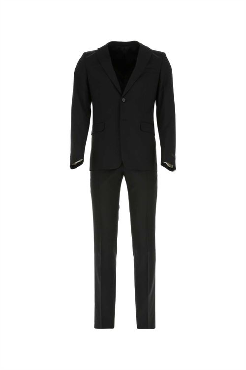 Wool-Blend Suit — Black