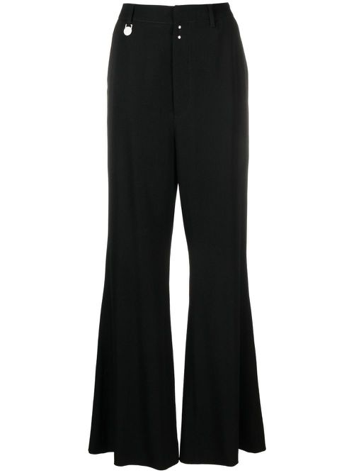High-waisted flared trousers - Black