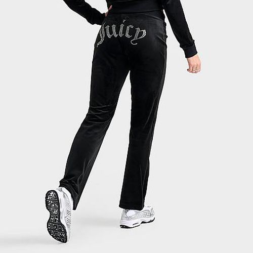 Women's OG Big Bling Velour Track Pants in Liquorice