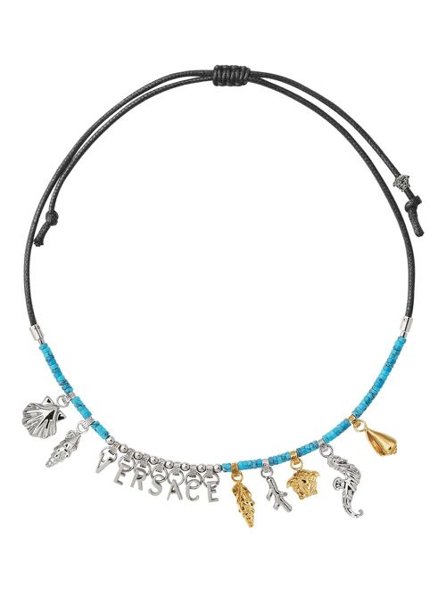 베르사체 Icons De La Mer beaded necklace - Silver 10206991A10954