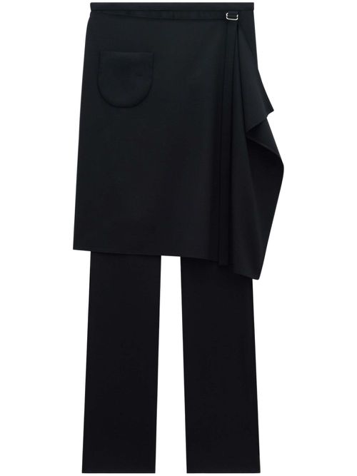 Overskirt wool tailored trousers - Black